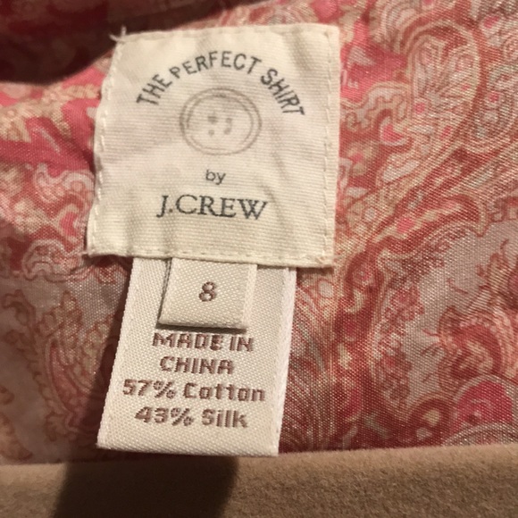 Silk Perfect Shirt by J Crew 8 silk cotton - Picture 2 of 7
